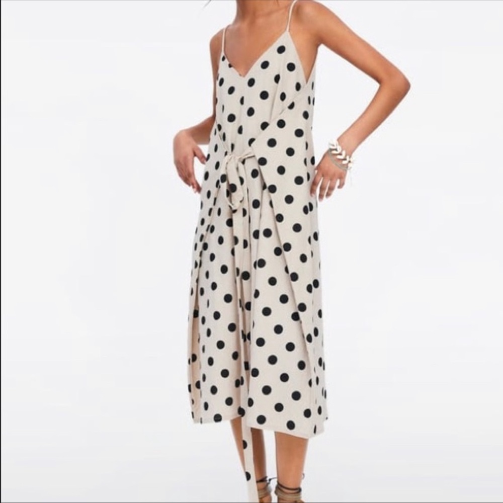 Zara Polkadot Wrap Dress Size M